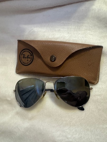 Vintage Ray-Ban B&L Aviator Silver USA w/ Case Authentic - Picture 1 of 5